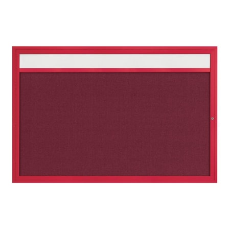 United Visual Products Slim Enclosed Corkboard, 36"x36", Satin Alum Frame/Cork UVEB3636-SATIN-CORK